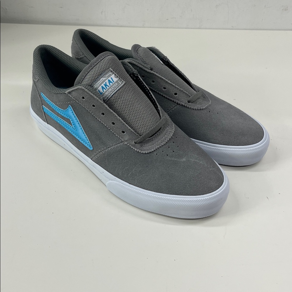 New Lakai Manchester Grey/Teal Suede Skate Shoes Size 9